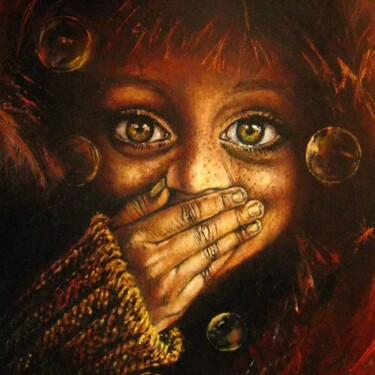 Peinture intitulée "Little Salai reviel…" par Ľubomír Sinčák, Œuvre d'art originale, Huile Monté sur Châssis en bois