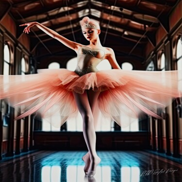 Ballerina Pink - Ballerina Dancer Arts numériques intitulée "Ballerina Pink - Ba…" par Sykart Designs, Œuvre d'art originale, Image générée par l'IA