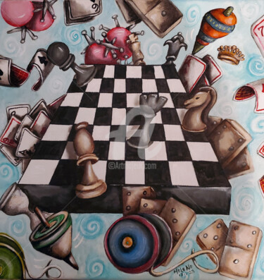 Schilderij getiteld "Let's Play!" door Helene, Origineel Kunstwerk, Acryl