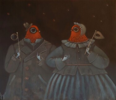 Painting titled ""Точка зрения"" by Natalia Chaikovskaia, Original Artwork, Tempera