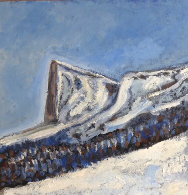 Peinture intitulée "Paysage du Dévoluy(…" par Nicolas Cavuoto, Œuvre d'art originale, Huile