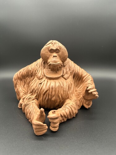 Sculpture titled "Le roi Louis" by Sange, Original Artwork, Clay