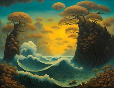 数字艺术 标题为“The sea” 由Sid, 原创艺术品, AI生成的图像