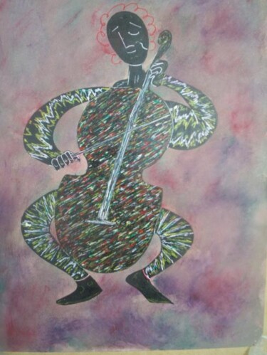 Peinture intitulée "VIOLÃOCELISTA- ACRÍ…" par Romeo Zanchett, Œuvre d'art originale