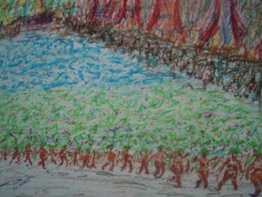 Painting titled "ESCOLA DE SAMBA - P…" by Romeo Zanchett, Original Artwork