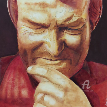 绘画 标题为“Joe Cocker” 由Yannick Civel, 原创艺术品, 墨 安装在木板上