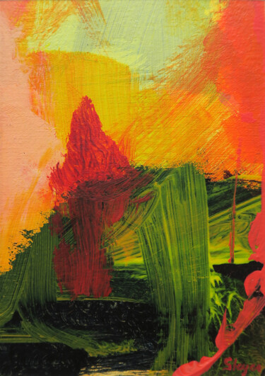 Luminous Convergence Painting titled "Luminous Convergence" by Thomas Steyer, Original Artwork, Acrylic Mounted on Cardboard