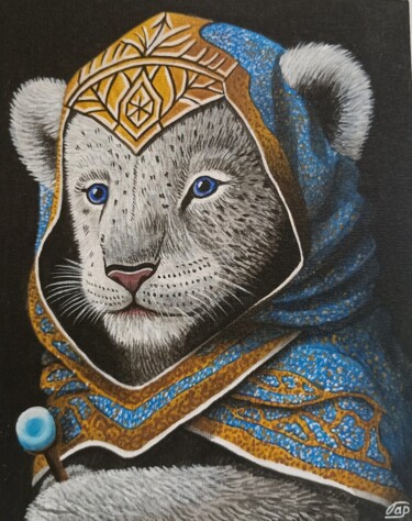 Painting titled "Львенок-странник" by Alina Garifullina, Original Artwork, Acrylic