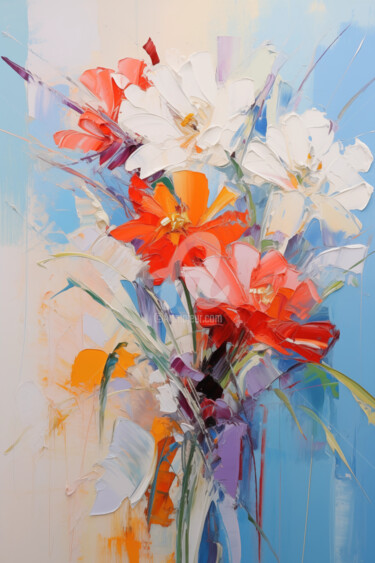 Digital Arts με τίτλο "Flowers75" από P. Lee, Αυθεντικά έργα τέχνης, Ψηφιακή ζωγραφική