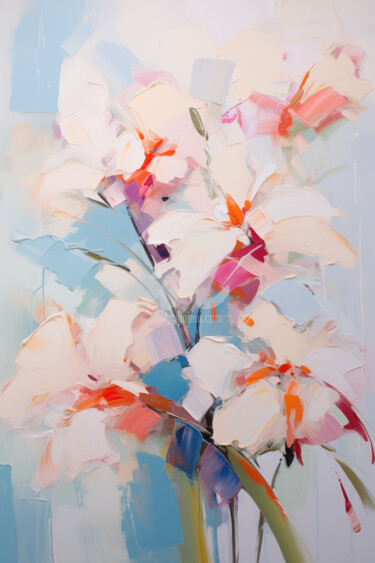 Digital Arts με τίτλο "Flowers100" από P. Lee, Αυθεντικά έργα τέχνης, Ψηφιακή ζωγραφική