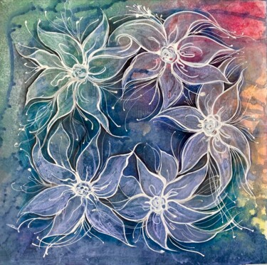 Peinture intitulée "Waltz of Flowers-1" par Irina Olkhova, Œuvre d'art originale, Acrylique