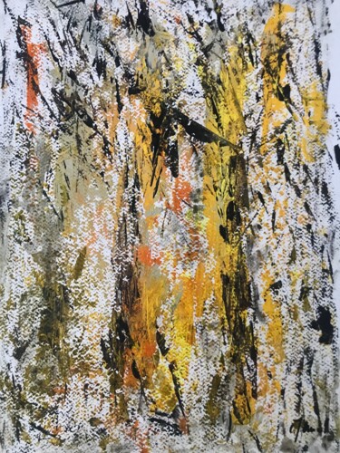 Peinture intitulée "Fin de l'automne au…" par Claudine Janel, Œuvre d'art originale, Acrylique