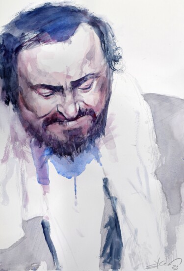 Ζωγραφική με τίτλο "Luciano 2" από Goran Žigolić (watercolors), Αυθεντικά έργα τέχνης, Ακουαρέλα