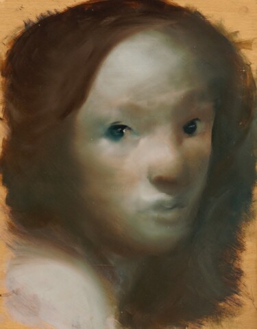 绘画 标题为“portrait study” 由Peter Balog, 原创艺术品, 油 安装在其他刚性面板上