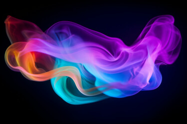 数字艺术 标题为“Colored smoke on a…” 由Saras, 原创艺术品, AI生成的图像