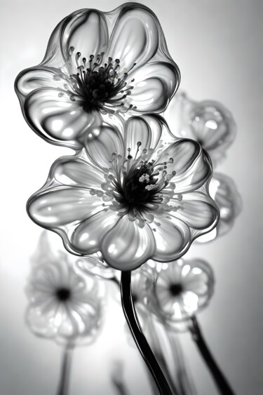 数字艺术 标题为“Glassflower, monoch…” 由Ninn, 原创艺术品, AI生成的图像