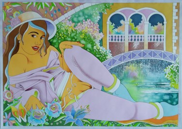 La belle Orientale 绘画 标题为“La belle Orientale” 由Winfried Musial, 原创艺术品, 水彩