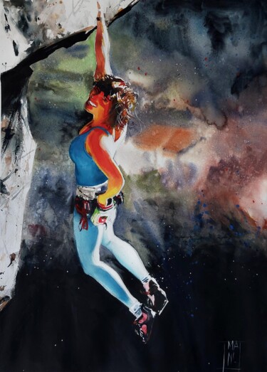 Pittura intitolato "Catherine" da Manu Toxxic, Opera d'arte originale, Acquarello