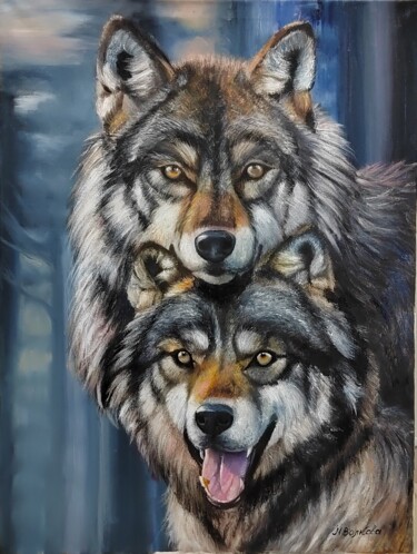 Painting titled ""Пара"" by Marina Volkova, Original Artwork, Oil Mounted on artwork_cat.