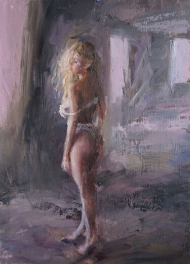 Painting titled "Sandrine 23" by Manuel Leonardi, Original Artwork, Oil