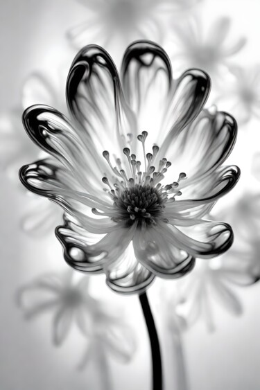 数字艺术 标题为“Glassflower, monoch…” 由Ninn, 原创艺术品, AI生成的图像