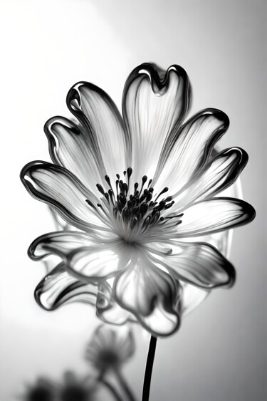 数字艺术 标题为“Glassflower, monoch…” 由Ninn, 原创艺术品, AI生成的图像