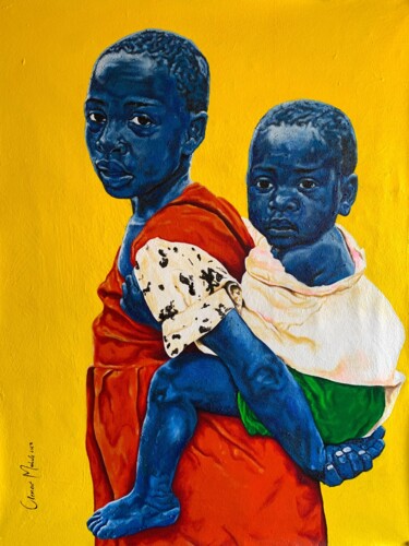 Peinture intitulée ""I'm here for you"" par Clement Mohale, Œuvre d'art originale, Acrylique