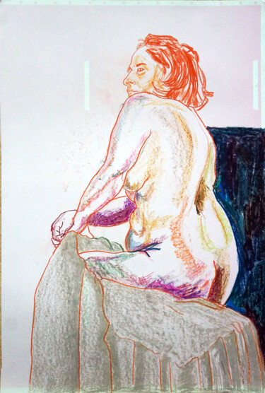 图画 标题为“croquis 6” 由Constant Fenec, 原创艺术品, 粉彩