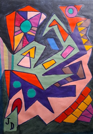 Painting titled "Viens Dans Ma Maison" by Jacques Desvaux (JD), Original Artwork, Acrylic