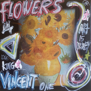 "SPACO tournesols va…" başlıklı Tablo Spaco tarafından, Orijinal sanat, Akrilik Ahşap Sedye çerçevesi üzerine monte edilmiş