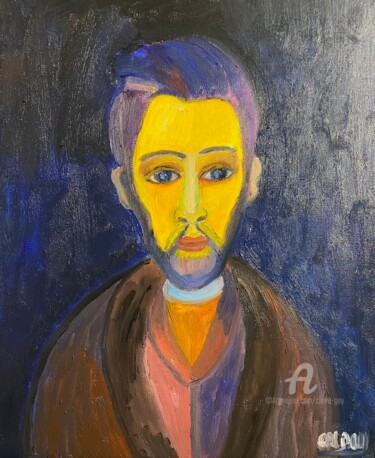 Pintura titulada ""William Molard"" por Claire Marie Gay, Obra de arte original, Oleo Montado en Panel de madera