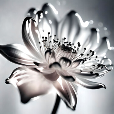 数字艺术 标题为“Glassflower, monoch…” 由Ninn, 原创艺术品, AI生成的图像