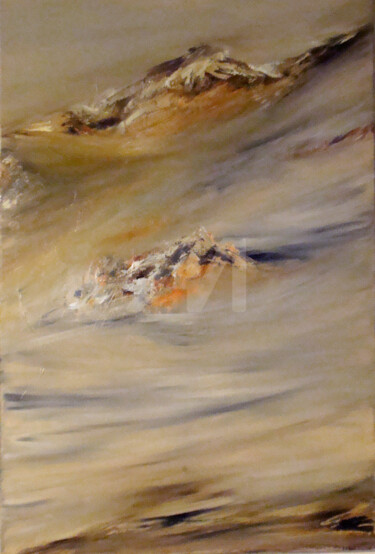 Pintura intitulada "Estran hivernal, à…" por Nelly Carnet, Obras de arte originais, Acrílico Montado em Armação em madeira