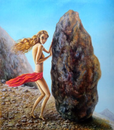 「First Stone of the…」というタイトルの絵画 Владимир Абаимовによって, オリジナルのアートワーク, オイル