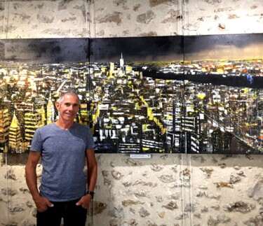 Manhattan from ESB Peinture intitulée "Manhattan from ESB" par Robert Cadiere, Œuvre d'art originale, Acrylique Monté sur Châssis en bois