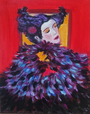 Pintura intitulada "Feathers" por Tissa, Obras de arte originais, Acrílico