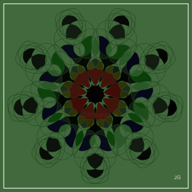Digital Arts titled "Espace Filaire" by Joel Gallais, Original Artwork, Digital Painting Mounted on Aluminium