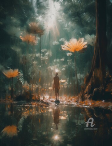 Pintura intitulada "Flower portal" por Giovanni Sanesi, Obras de arte originais, Óleo