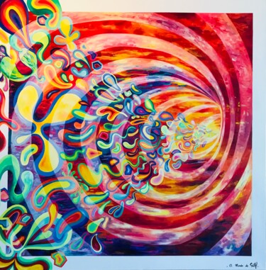 Painting titled "PATH OF LIGHT" by Elmondodesely, Original Artwork, Oil Mounted on Wood Stretcher frame