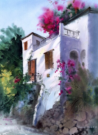 Karmi Cyprus Painting titled "Karmi Cyprus" by Eugenia Gorbacheva, Original Artwork, Watercolor