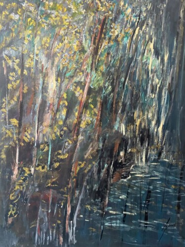 「Forêt」というタイトルの絵画 Américo Venâncio Lopes Machado Filhoによって, オリジナルのアートワーク, アクリル ウッドストレッチャーフレームにマウント