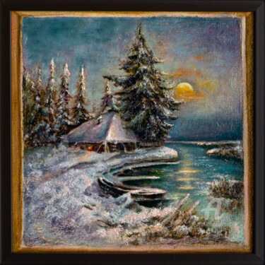 Peinture intitulée "WAITING FOR CHRISTM…" par Inga Loginova, Œuvre d'art originale, Huile Monté sur Châssis en bois
