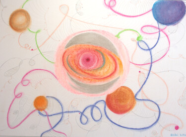 Création et partage, le monde est mouvement "Création et partage…" başlıklı Resim Anne Laure Klein tarafından, Orijinal sanat, Pastel
