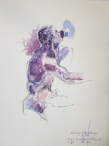 "Le compagnon d'hercule s'abreuvant à la cruche" 绘画 标题为“"Le compagnon d'her…” 由Laurence Machard Brujas, 原创艺术品, 水彩