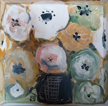 Peinture intitulée "fleurs" par Ayako Guerin, Œuvre d'art originale, Acrylique Monté sur Châssis en bois