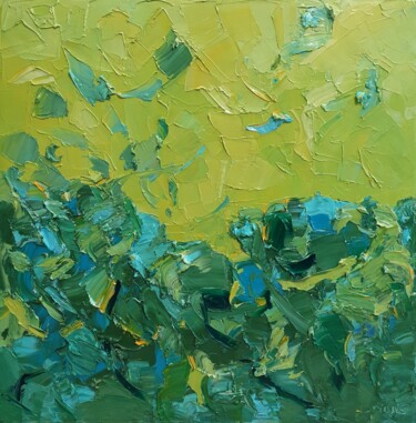 Cromatico mare (verdi riflessi) Peinture intitulée "Cromatico mare (ver…" par Domenico Asmone, Œuvre d'art originale, Huile Monté sur Châssis en bois