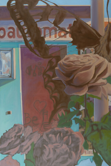 绘画 标题为“Schmetterling und R…” 由Sandra Kolondam, 原创艺术品, 油