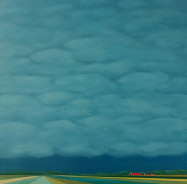 A blanket of clouds Peinture intitulée "A blanket of clouds" par Nelly Van Nieuwenhuijzen, Œuvre d'art originale, Acrylique Monté sur Châssis en…