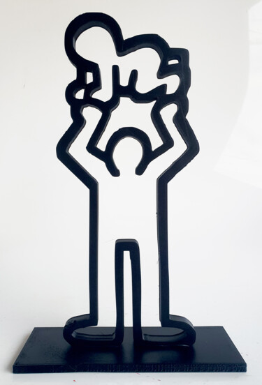 Sculpture titled "BOY BABY HARING scu…" by Pyb, Original Artwork, Resin