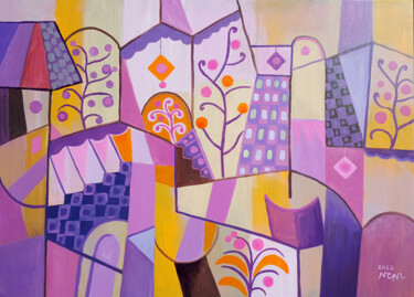 Market Street Painting Painting titled "Market Street Paint…" by Chi Nguyen, Original Artwork, Acrylic